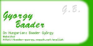 gyorgy baader business card